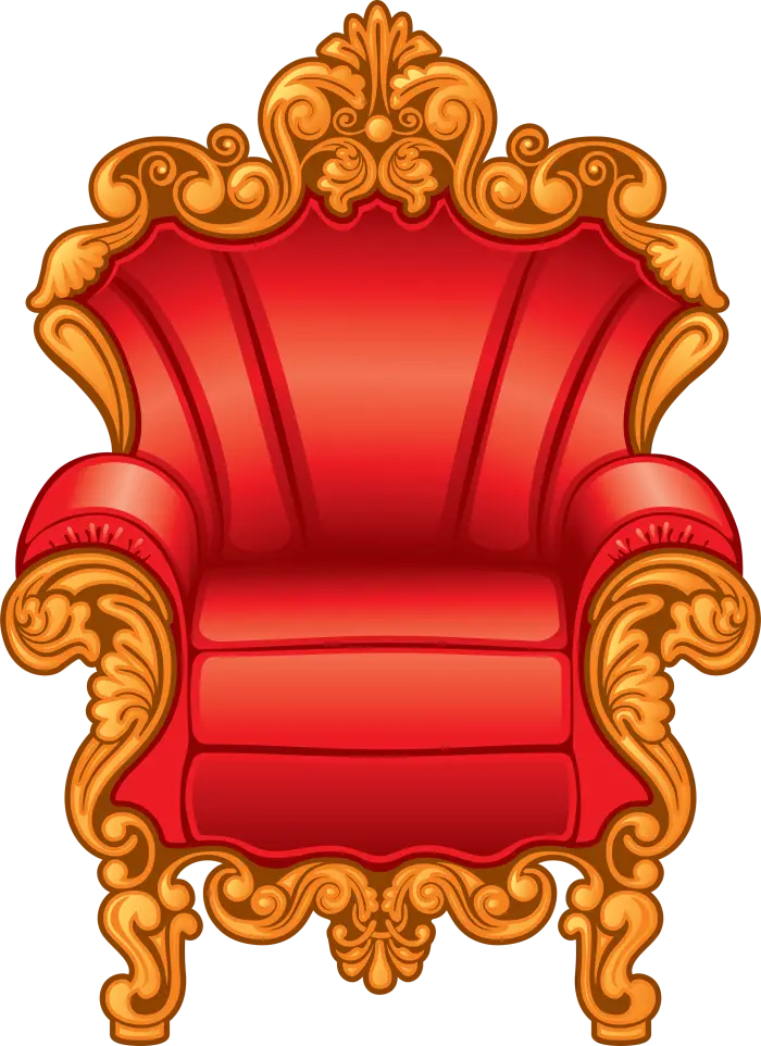 Red Ornamented Armchair with Compact Design
