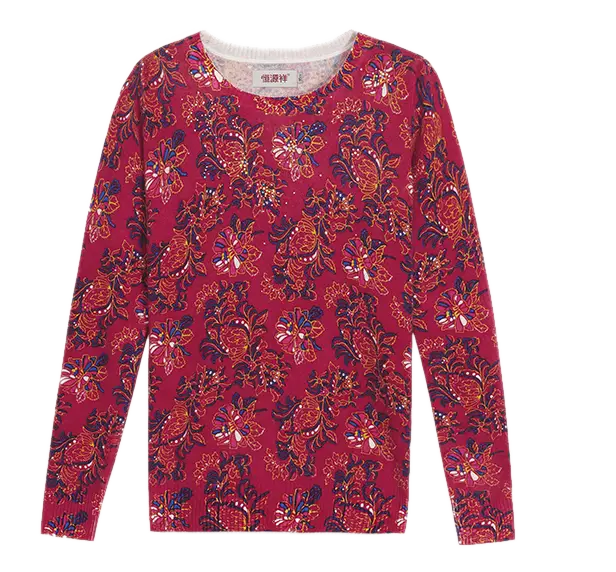 Red Floral Long Sleeve Shirt