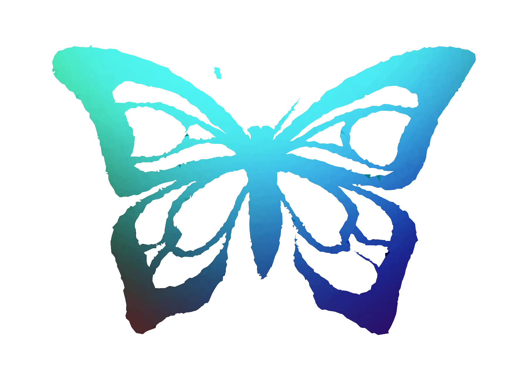 Stylized Blue Gradient Butterfly Design