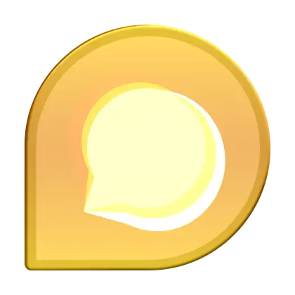 Golden Chat Bubble Icon for Messaging