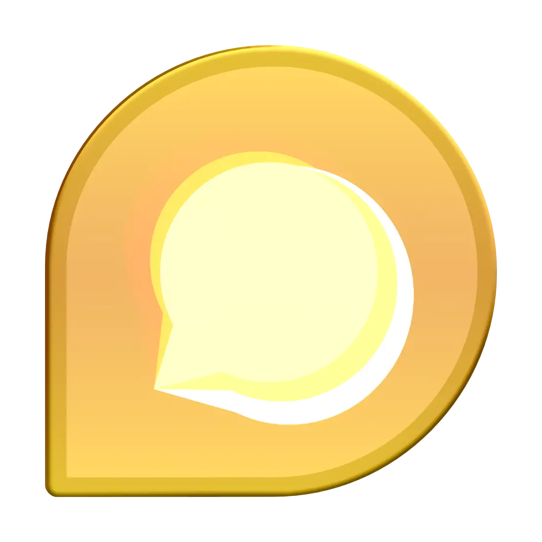 Golden Chat Bubble Icon for Messaging