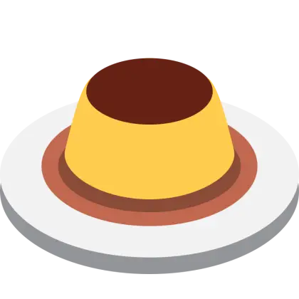Flan Caramel Dessert on Plate