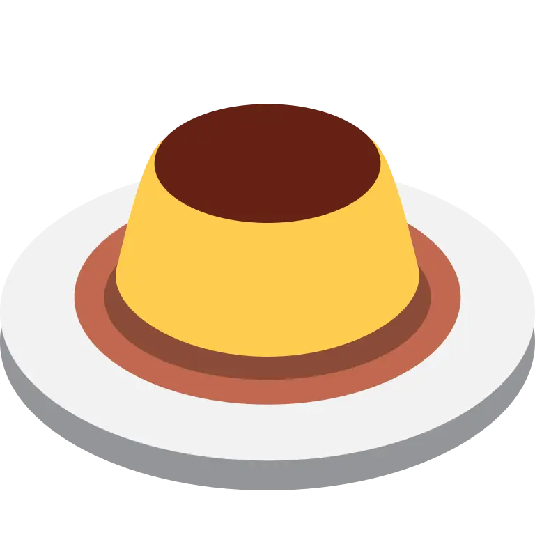Flan Caramel Dessert on Plate