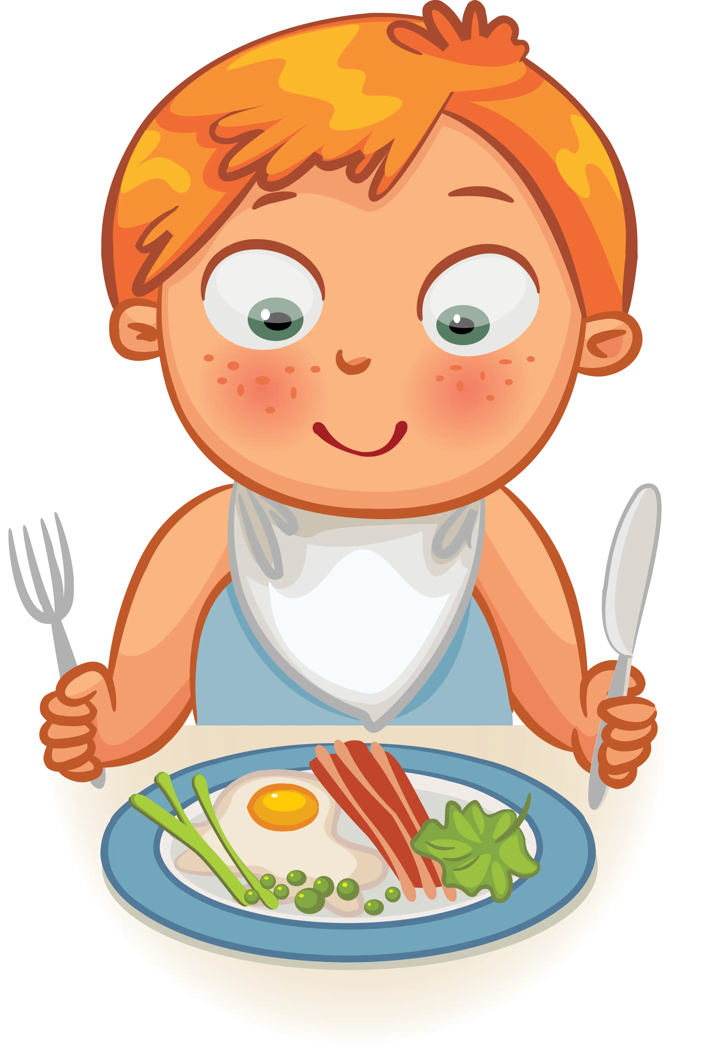Happy Child Eating Breakfast