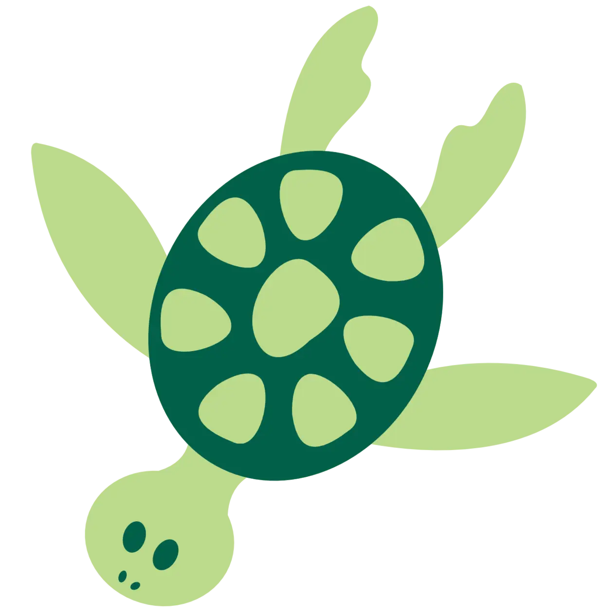 Cute Green Cartoon Turtle
