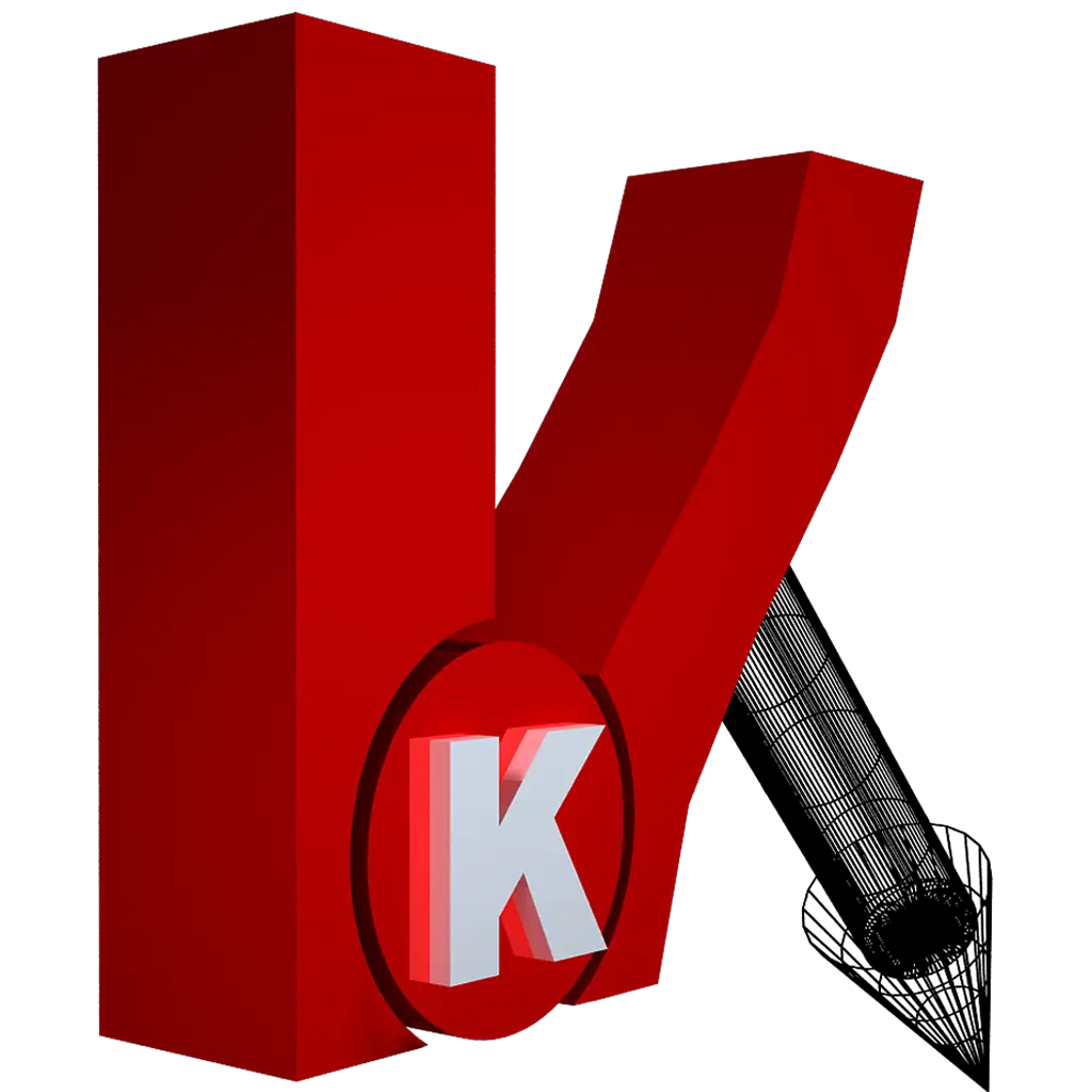 Bold Red Letter K Graphic Design