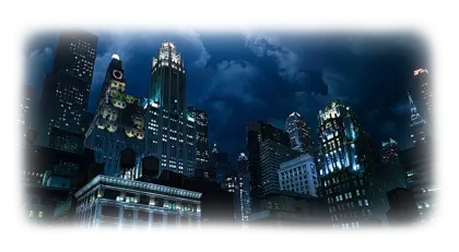 Nighttime Cityscape with Illuminated Buildings