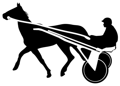 Silhouette of Horse and Cart with Rider