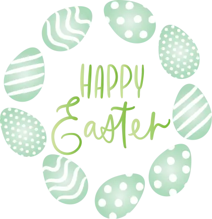 Happy Easter Design with Decorative Eggs