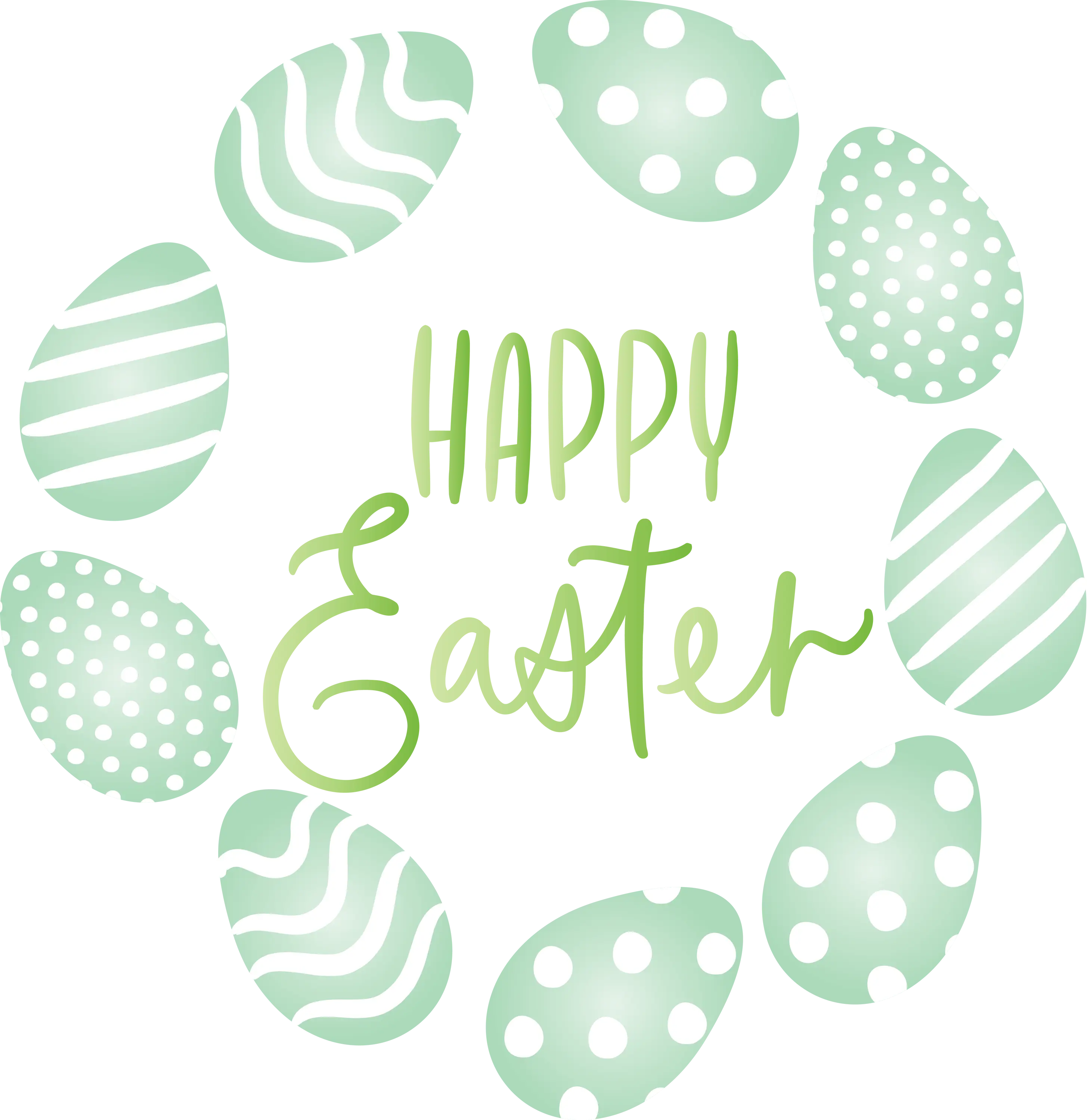 Happy Easter Design with Decorative Eggs