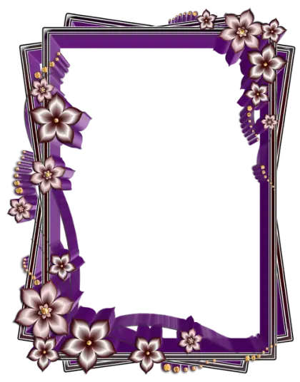 Purple Floral Decorative Frame