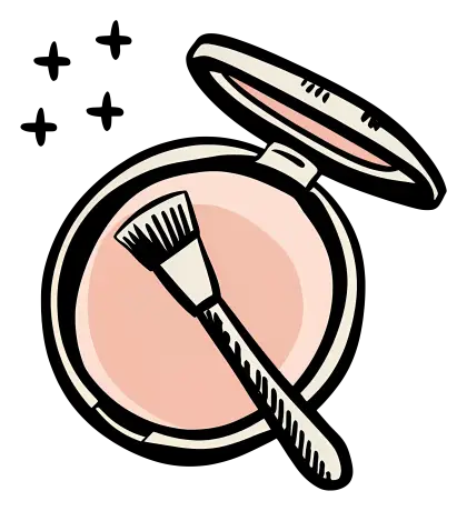 Compact Powder with Brush for Makeup