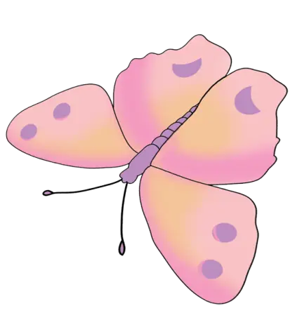 Pink Butterfly Cartoon Illustration