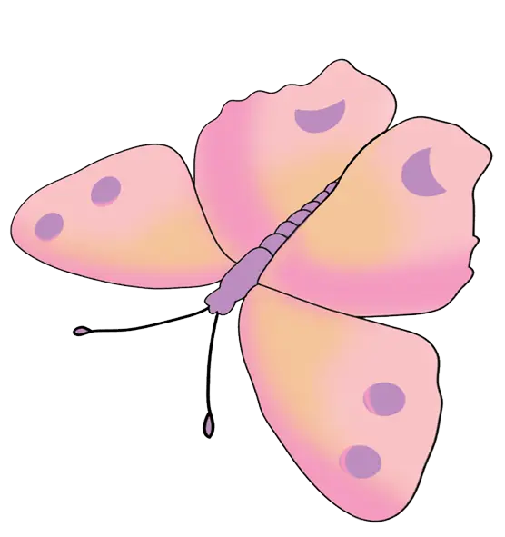 Pink Butterfly Cartoon Illustration