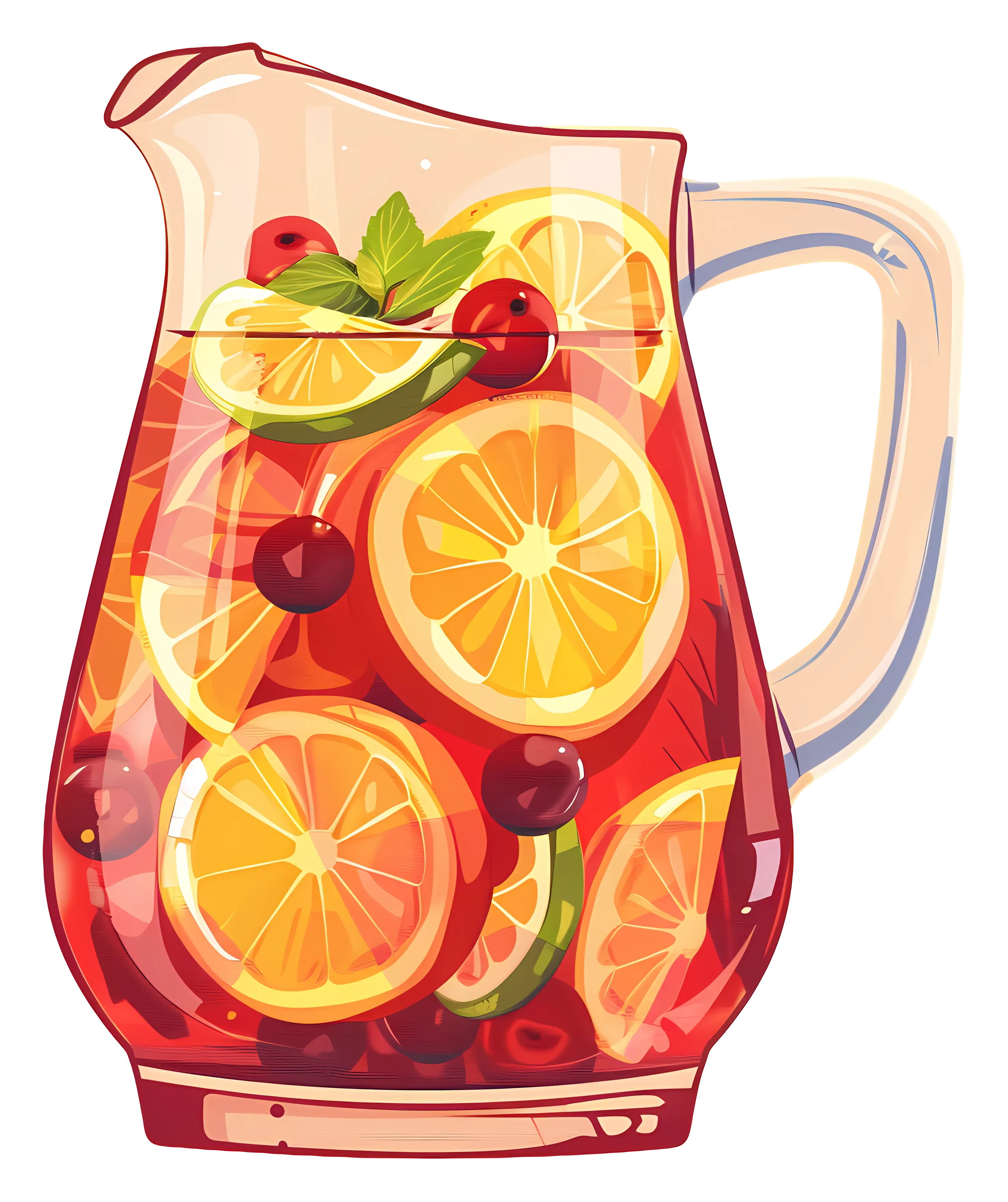 Refreshing Jug of Fruit Punch with Citrus and Berries