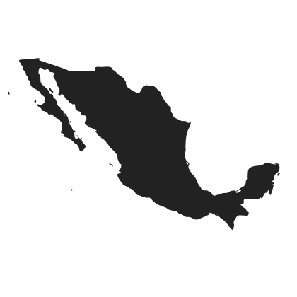 Silhouette of Mexico Map