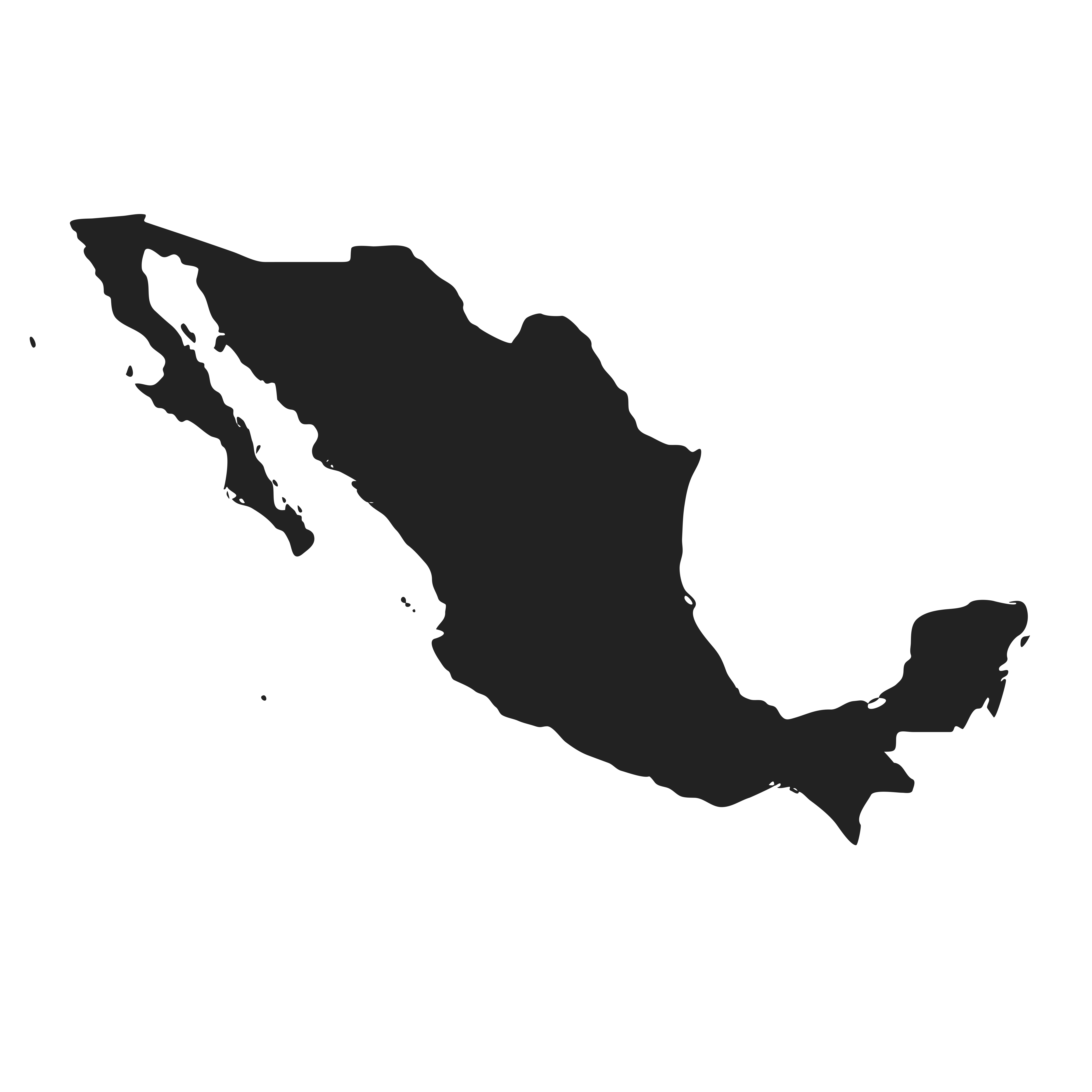 Silhouette of Mexico Map