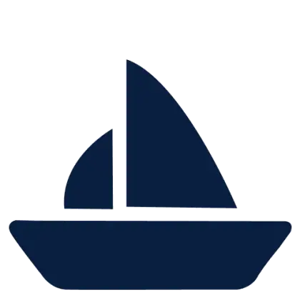 Blue Sailboat Icon Illustration