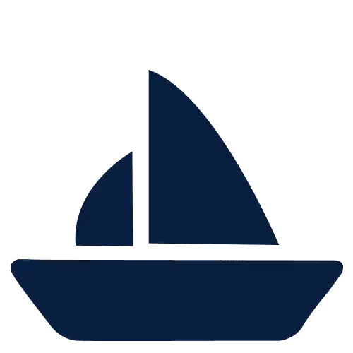 Blue Sailboat Icon Illustration
