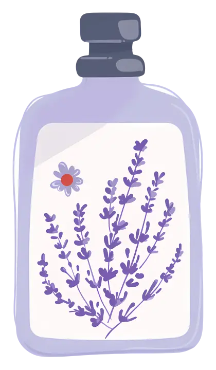 Lavender Bottle with Floral Design
