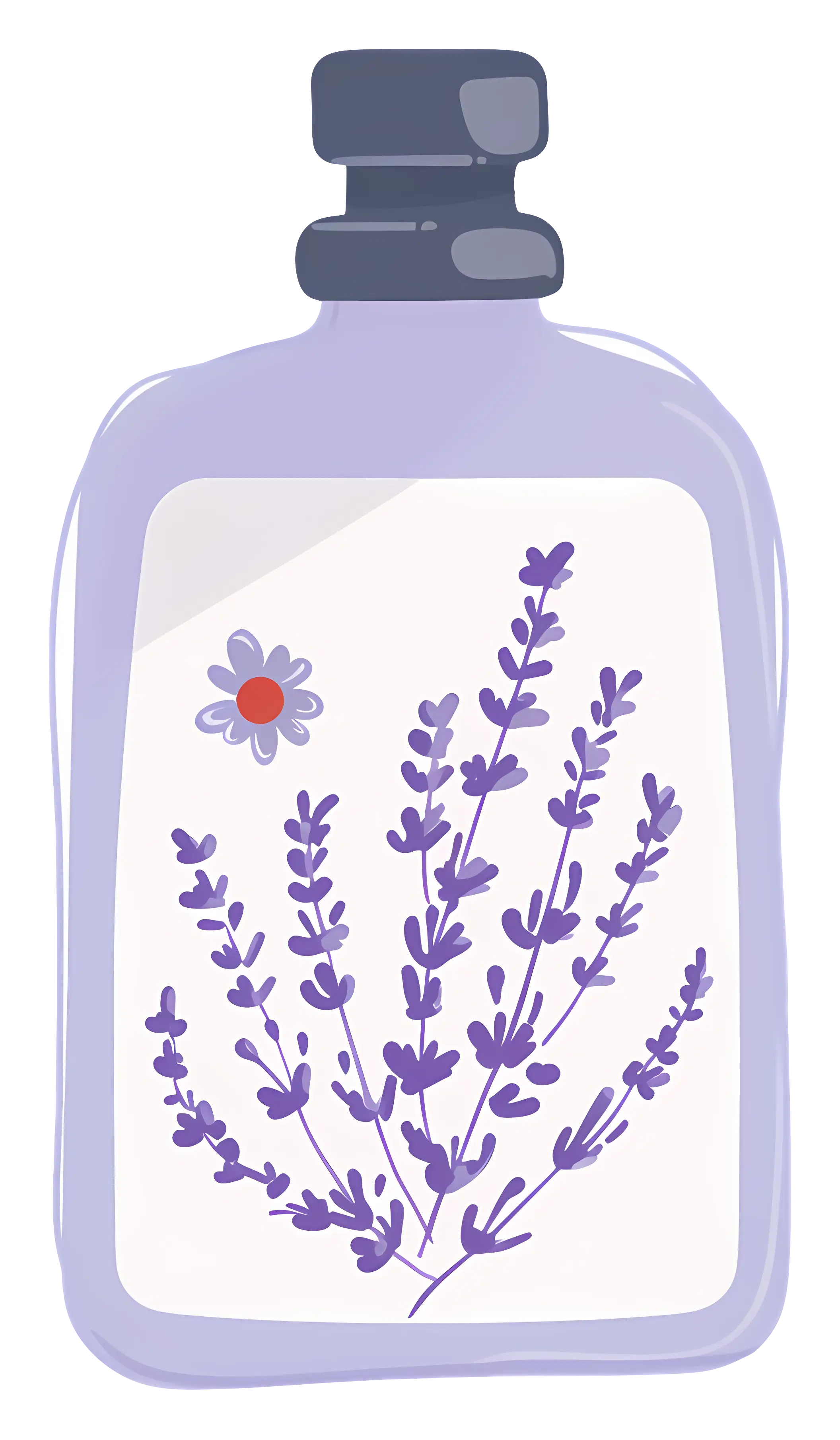 Lavender Bottle with Floral Design