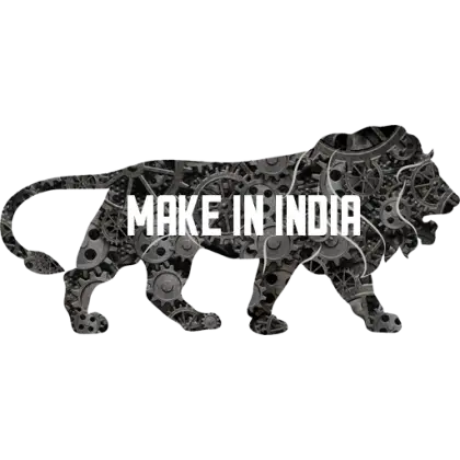 Make in India Logo with Lion and Gears