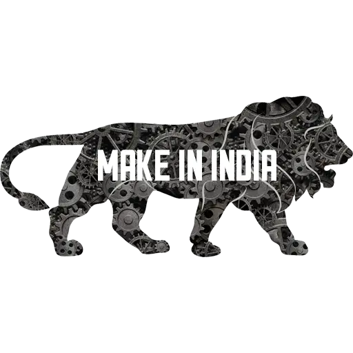 Make in India Logo with Lion and Gears