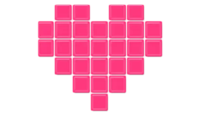 Pink Pixelated Heart Design