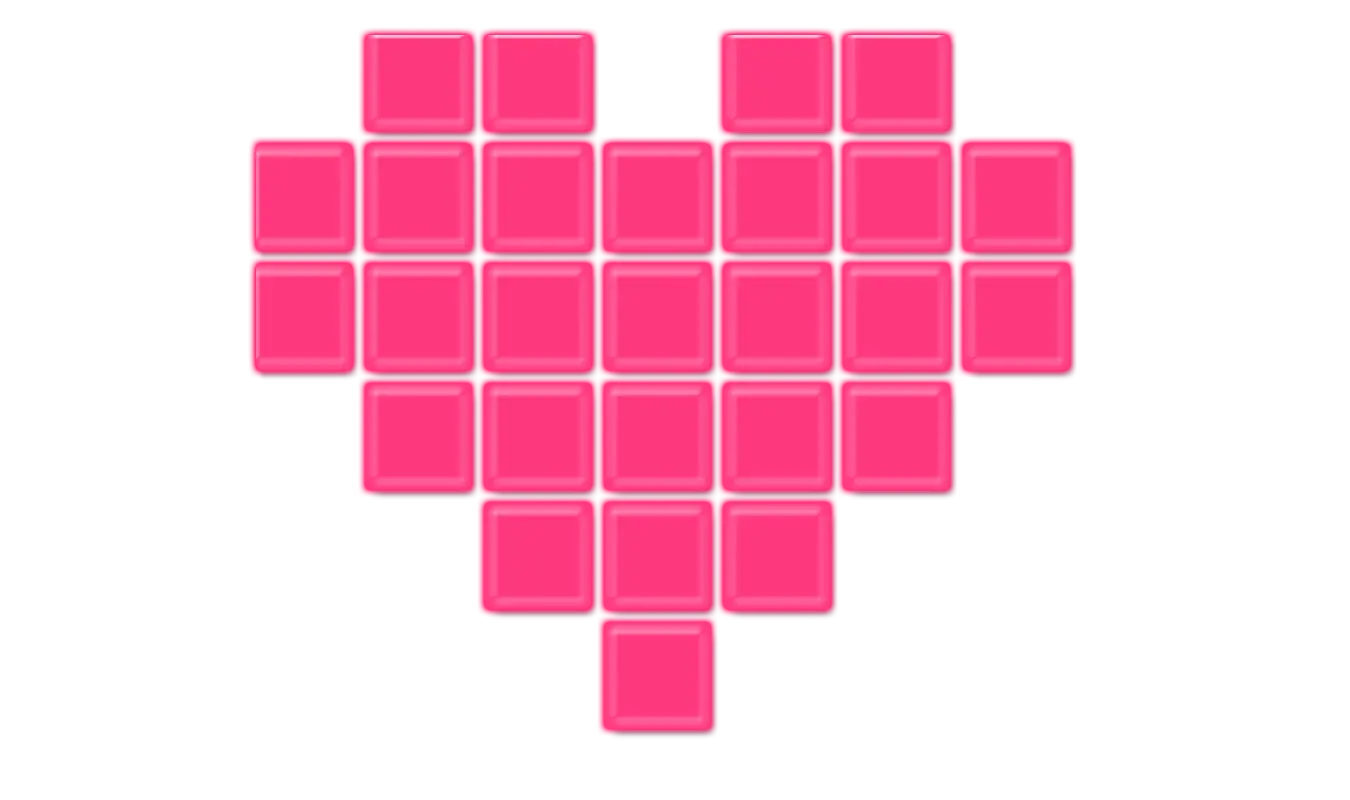 Pink Pixelated Heart Design