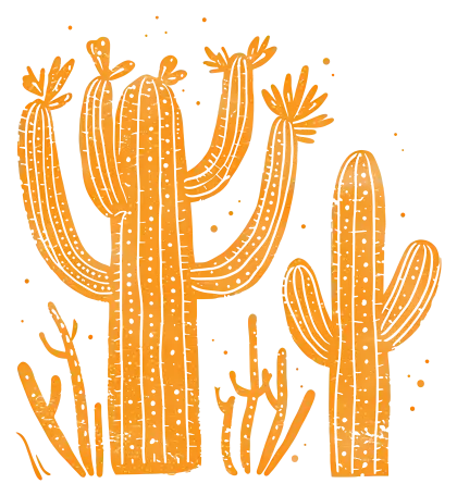Orange Cactus Illustration