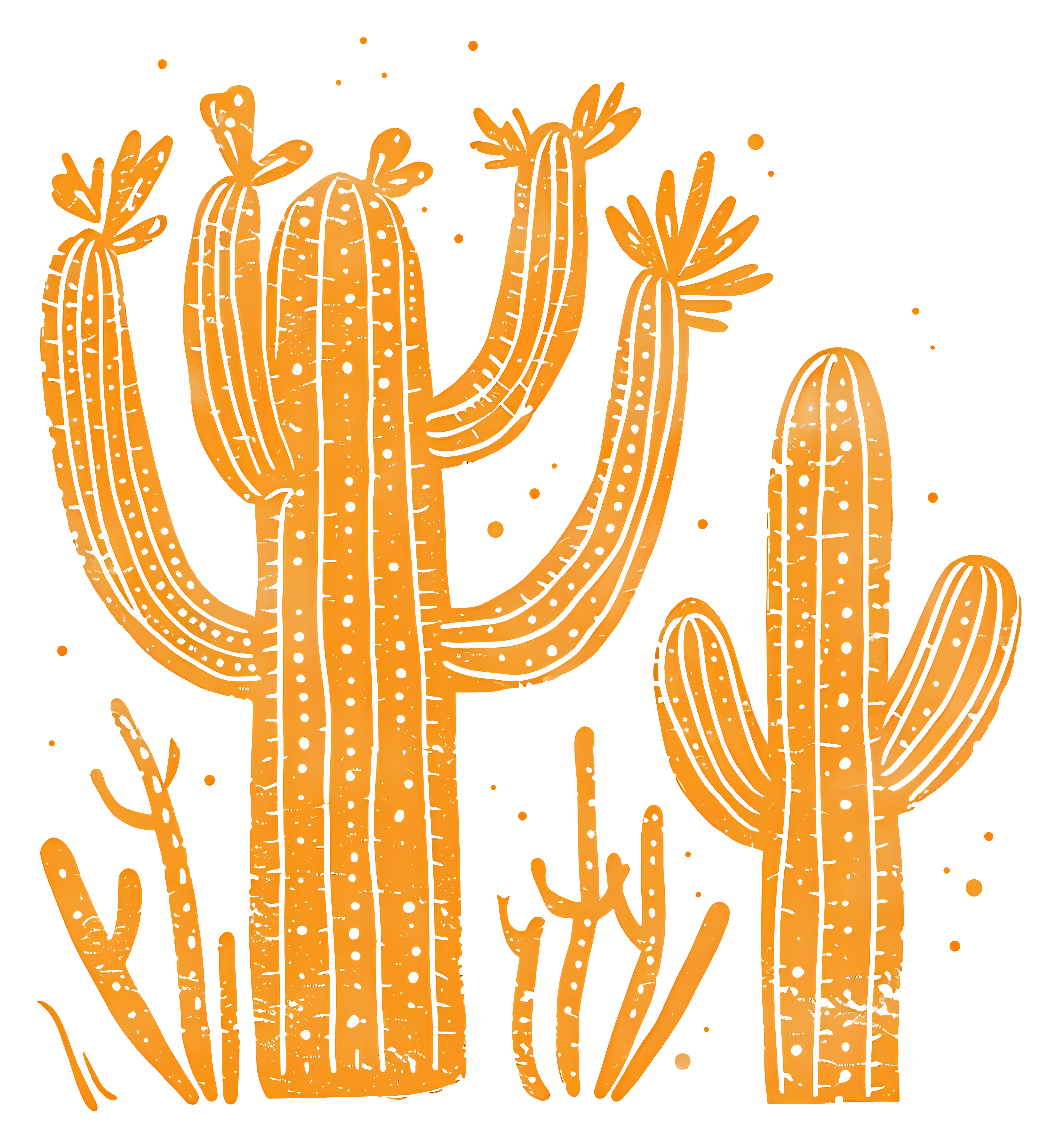 Orange Cactus Illustration