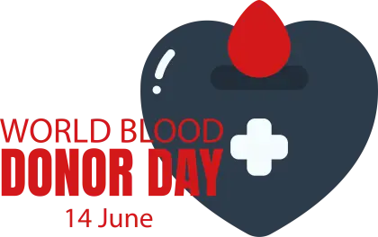 World Blood Donor Day Poster with Heart and Cross Icon