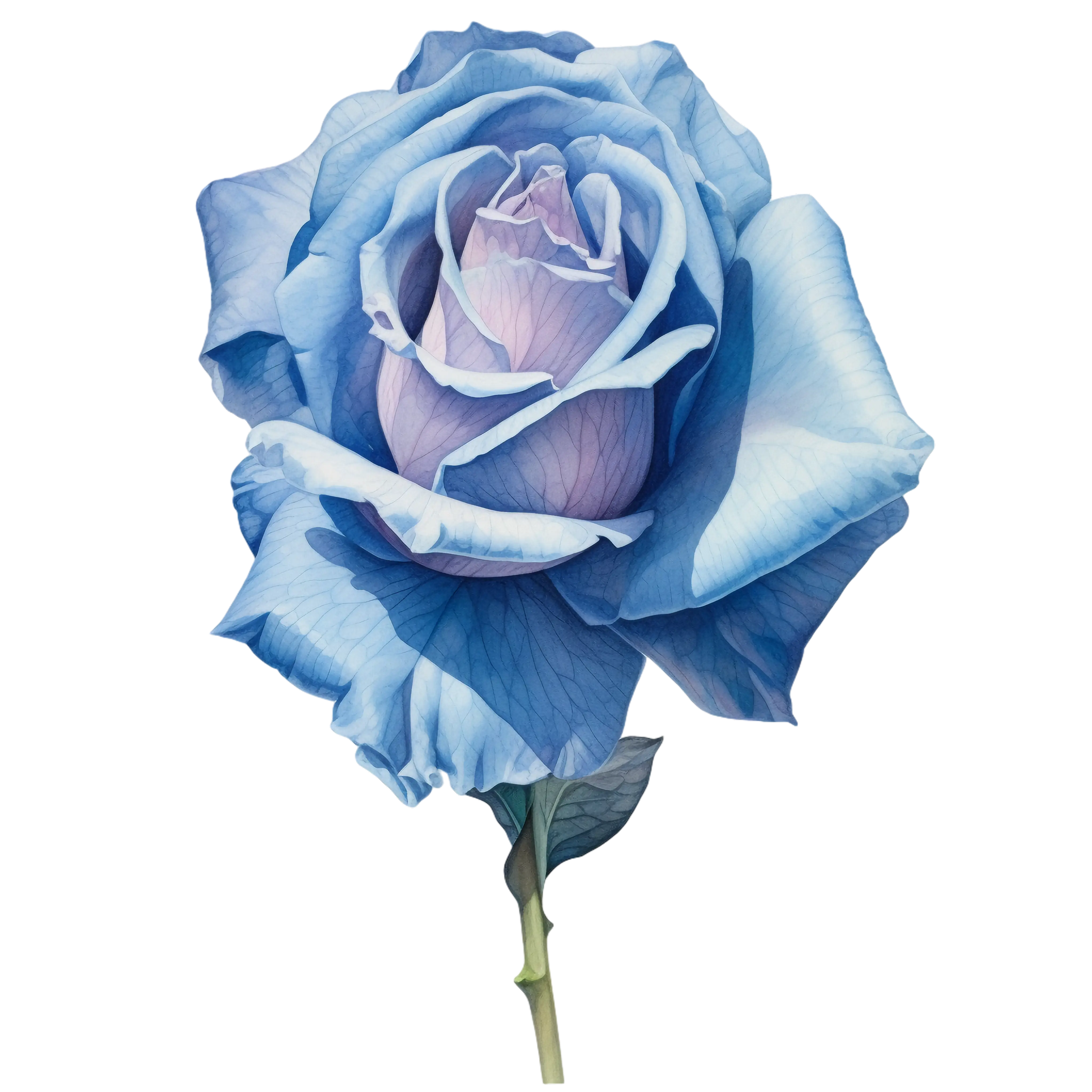 Blue Rose Botanical Artwork