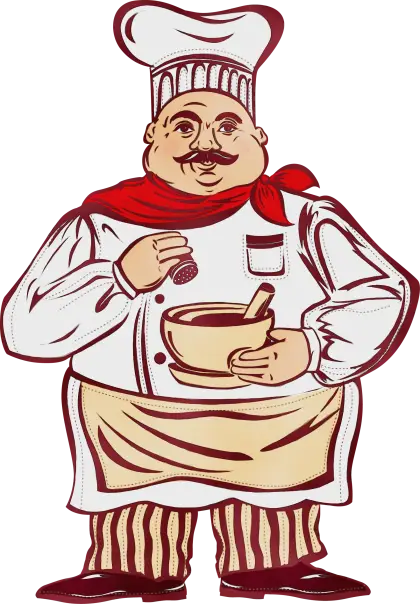Cartoon Chef Holding a Bowl Illustration