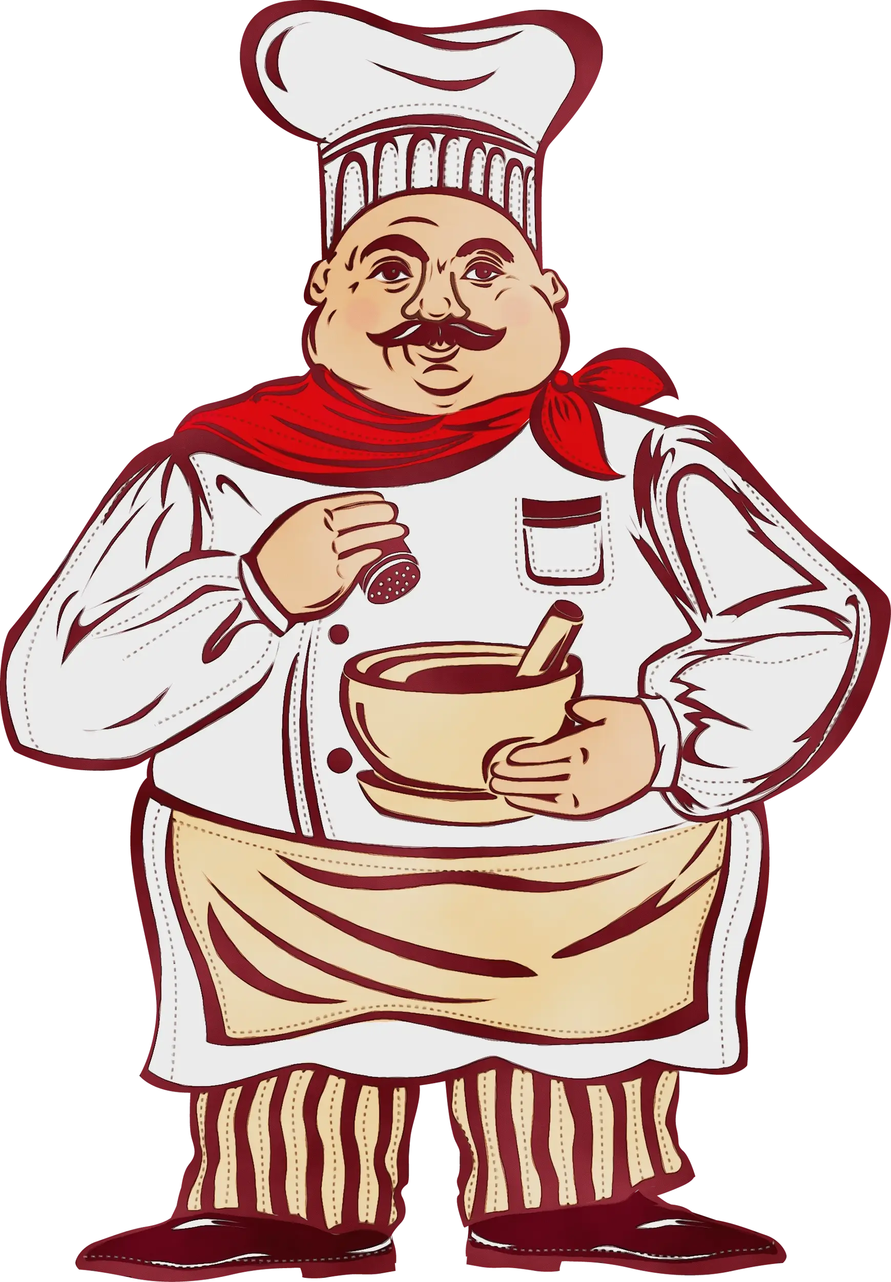 Cartoon Chef Holding a Bowl Illustration