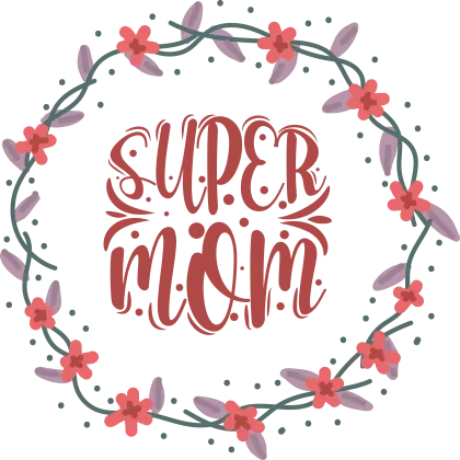 Super Mom Red Floral Wreath for Celebration