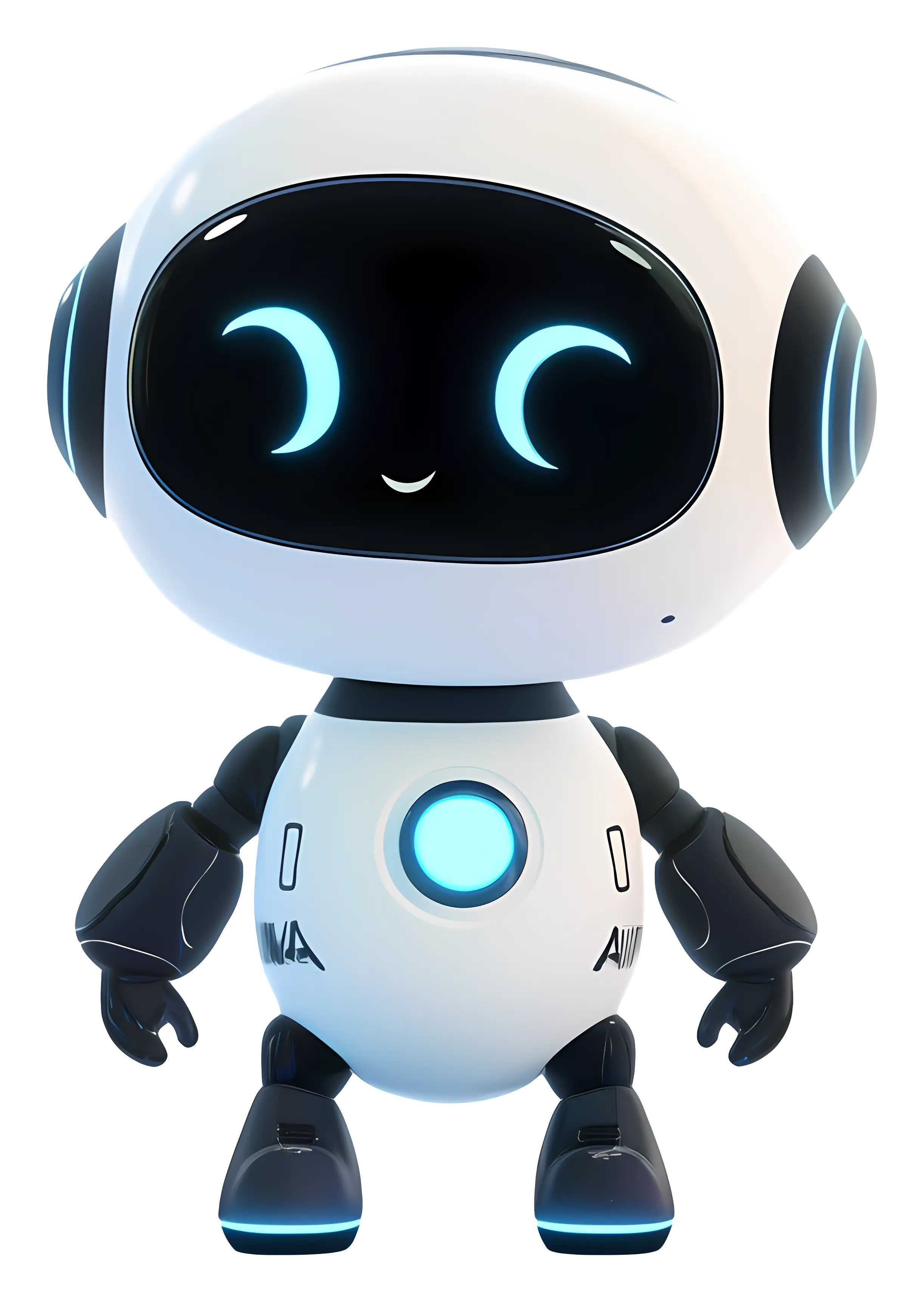 Adorable Cute Robot with Blue Lights