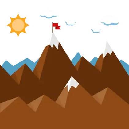 Mountain Peak with Flag
