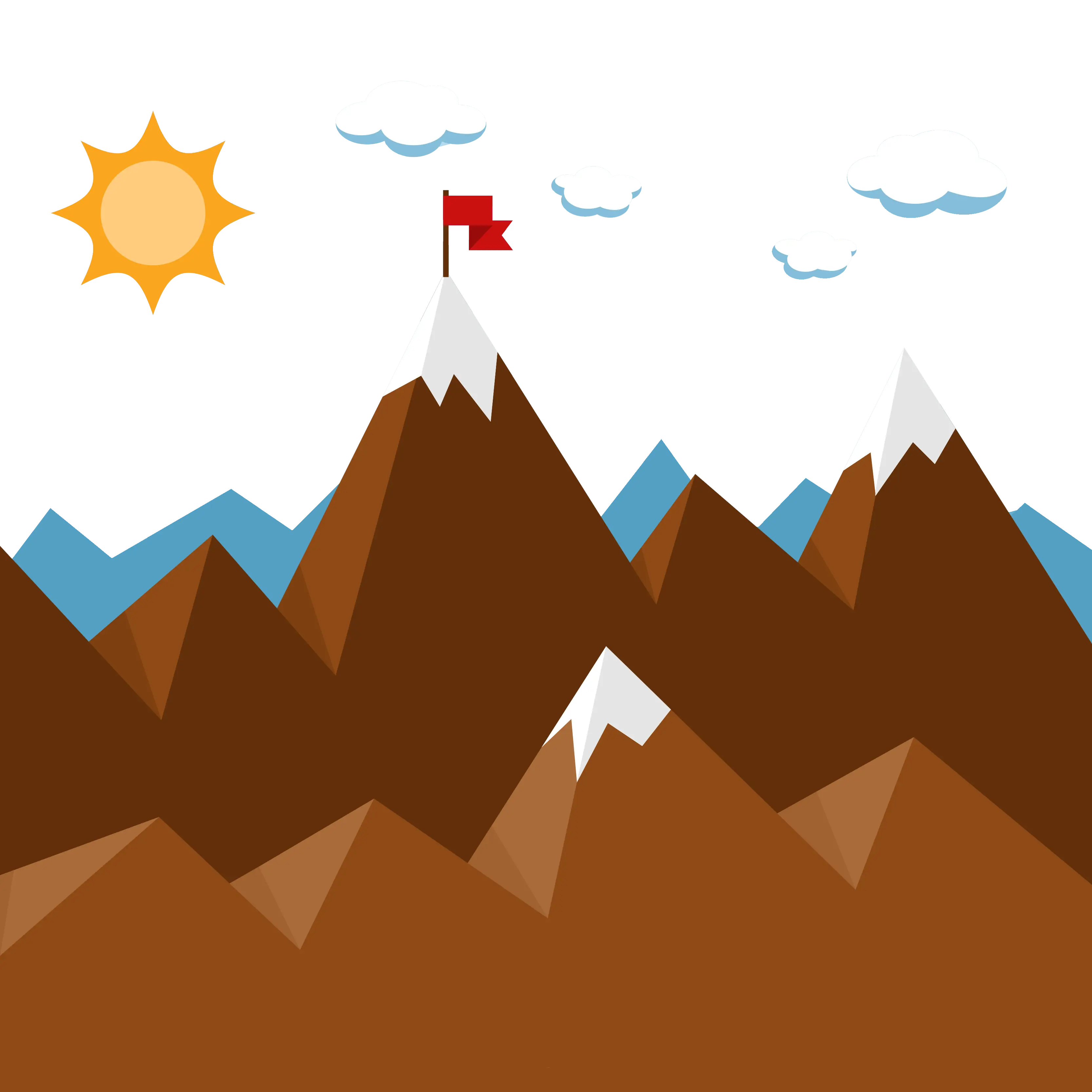 Mountain Peak with Flag