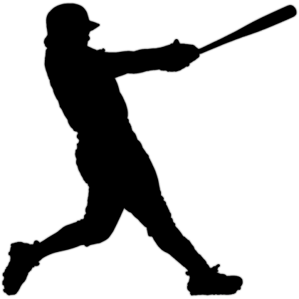 Baseball Player Silhouette at Bat