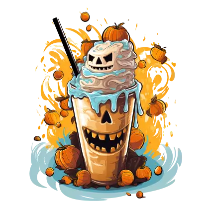 Halloween Pumpkin Milkshake Illustration