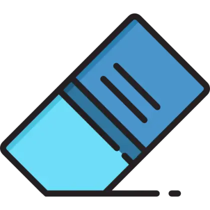 Blue and White Eraser Illustration