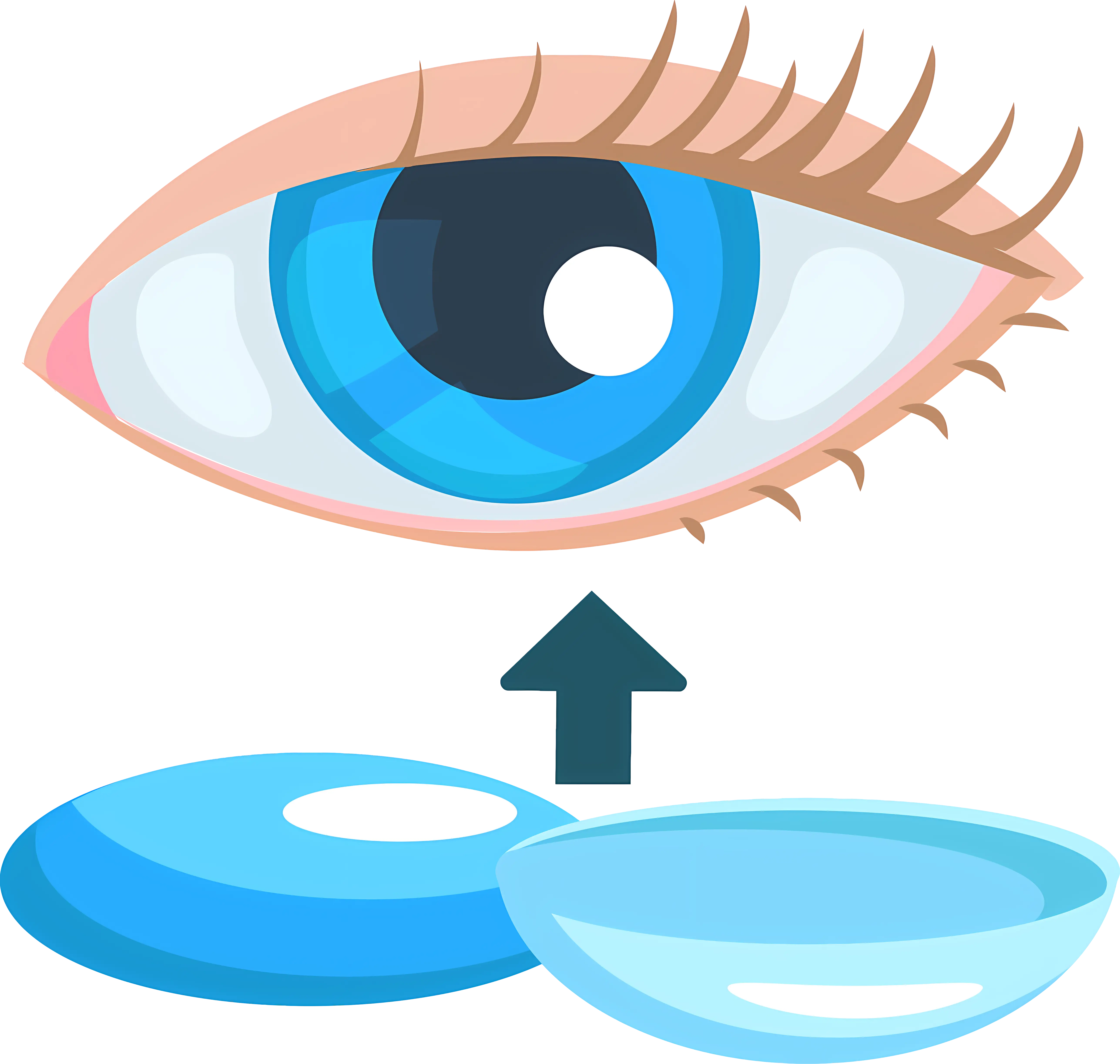 Eye and Contact Lenses Illustration