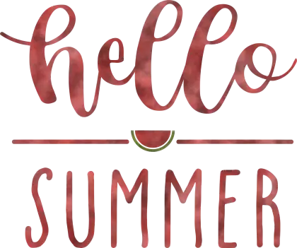 Hello Summer Watermelon Text Graphic
