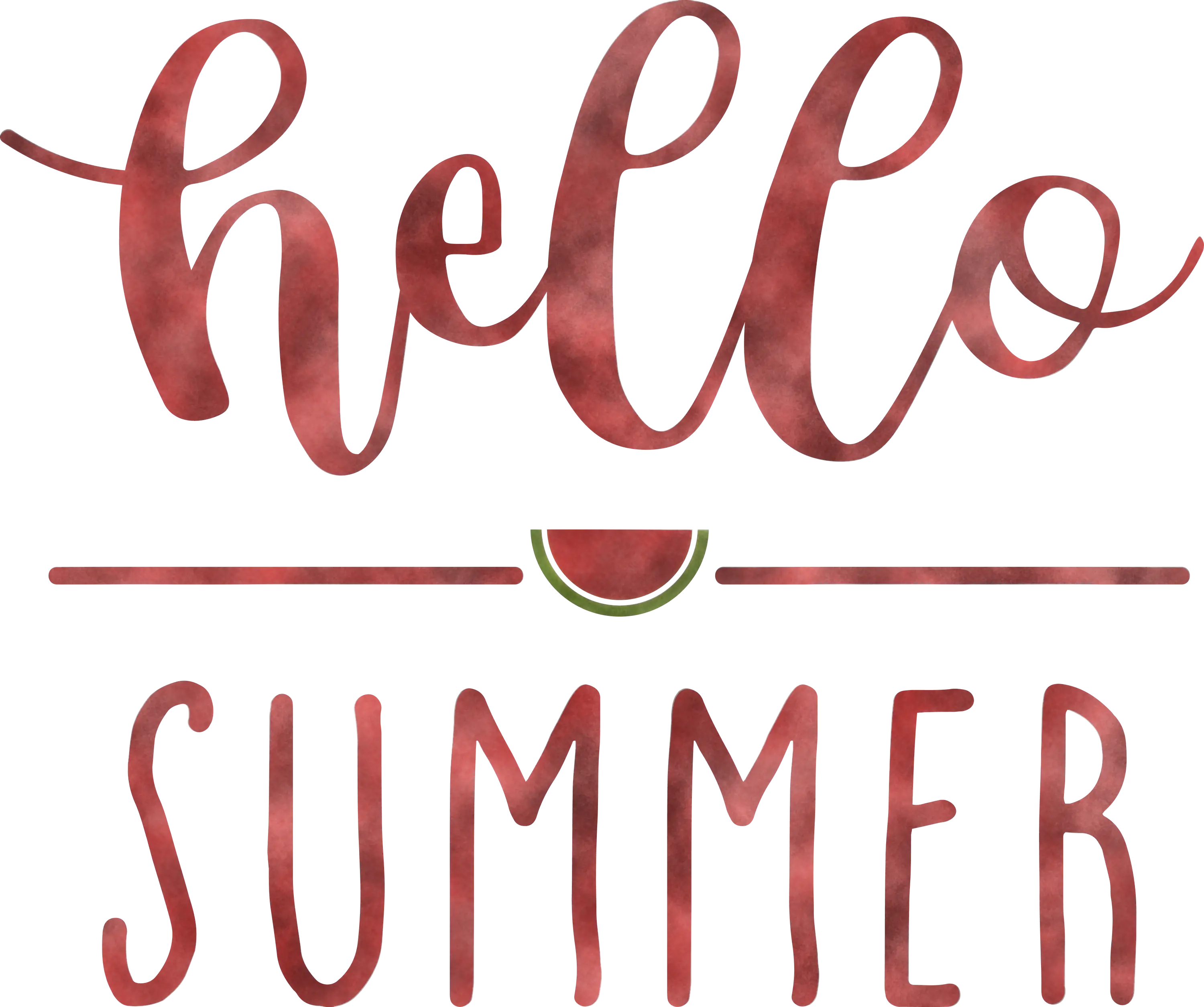 Hello Summer Watermelon Text Graphic