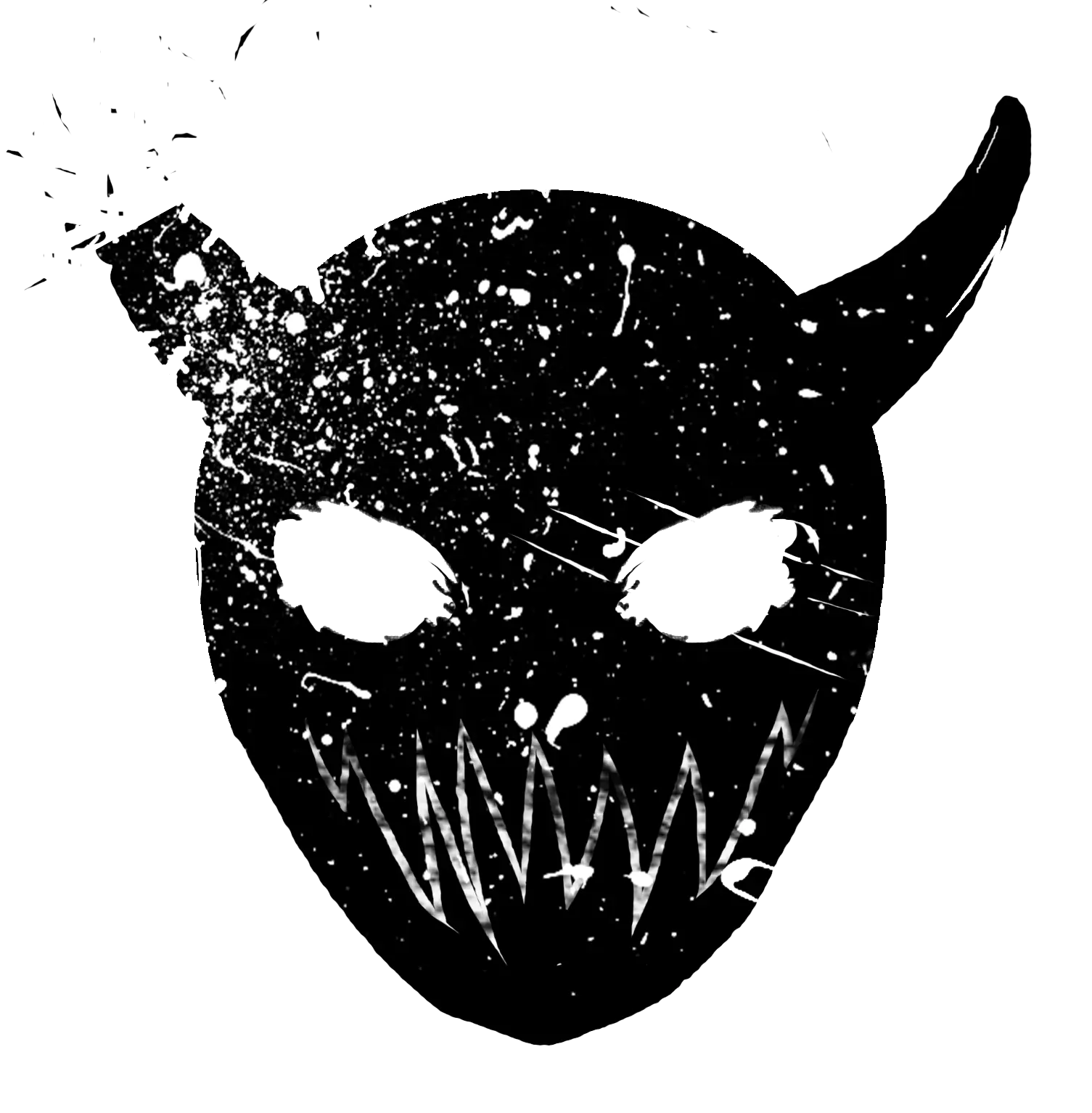 Black Devil Mask with Horns