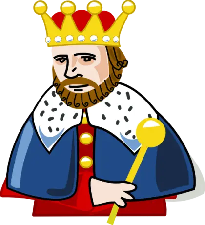 Cartoon King with Crown