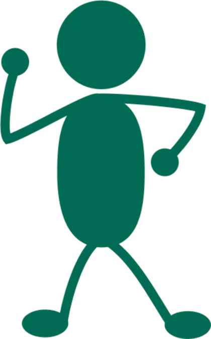Green Stick Figure in Minimalist Design