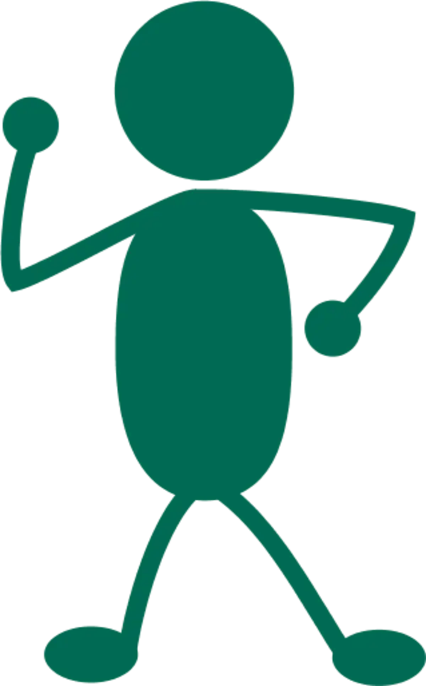 Green Stick Figure in Minimalist Design