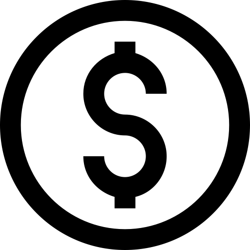 Black Dollar Symbol Icon